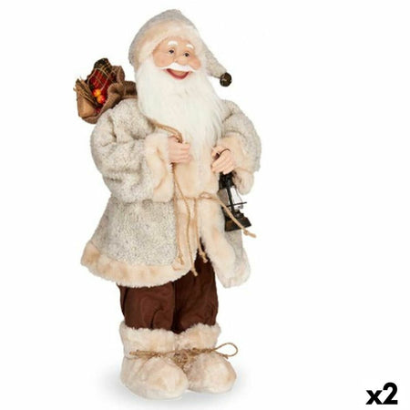 Père Noël Blanc Marron Plastique 22 x 62 x 28  cm (2 Unités) - Sapin Belge