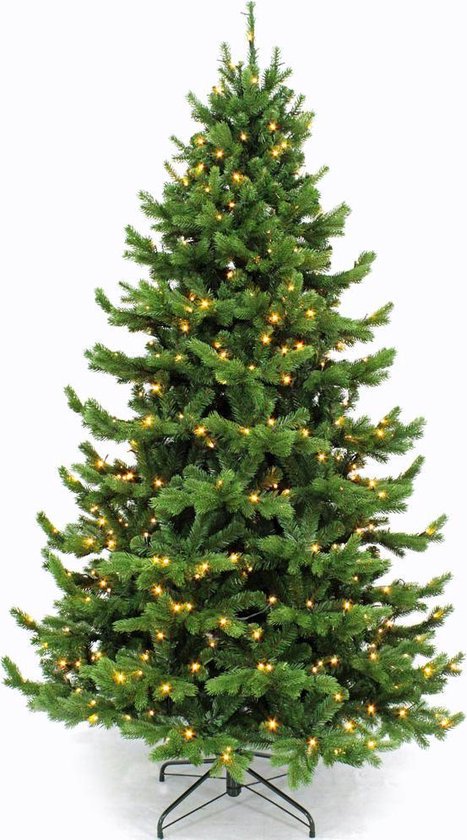 Triumph Tree de Noël artificiel Sherwood - 215 x 135 cm - Vert - 288 LED blanc chaud - Sapin Belge