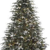 Sapin de Noël Stelton givré Black Box avec bouts vert LED blanc chaud 923 Dimensions en cm: 155 x 112 - Sapin Belge