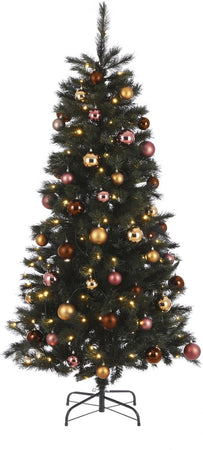 Black Box Trees Sapin de Noël artificiel Voss avec décoration et Siècle des Lumières LED - H185 cm - Vert - Sapin Belge