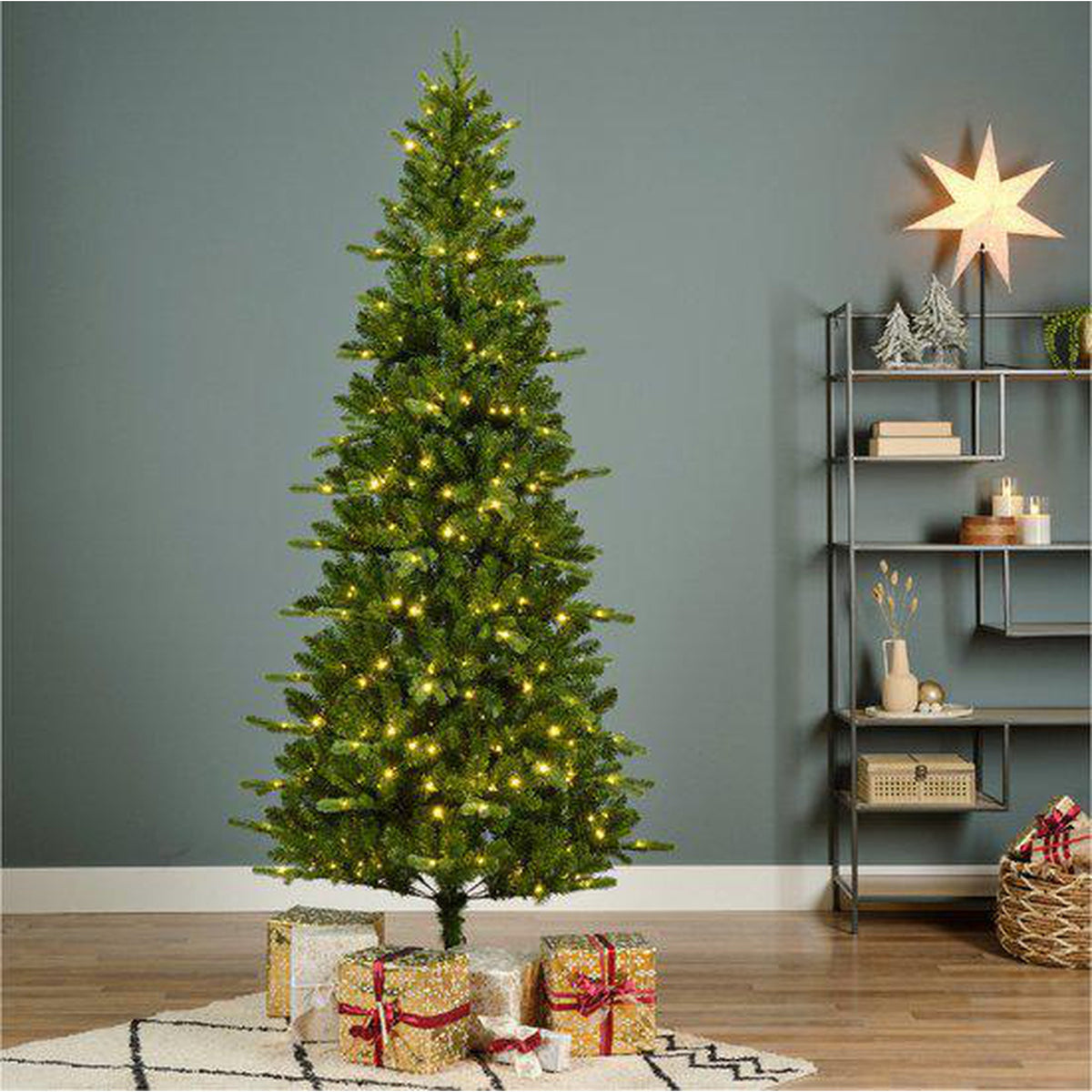 Everlands Sapin de Noël artificiel Killington sapin illuminé Ø93-180 cm Vert - Sapin Belge