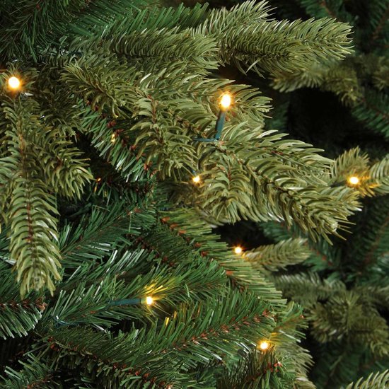 Triumph Tree de Noël artificiel Sherwood - 215 x 135 cm - Vert - 288 LED blanc chaud - Sapin Belge