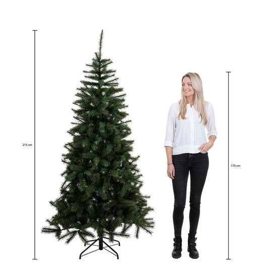 Triumph Tree de Noël artificiel Sherwood - 215 x 135 cm - Vert - 288 LED blanc chaud - Sapin Belge