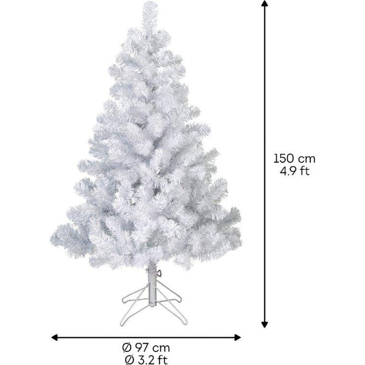 Sapin de Noël artificiel Pin Imperial - 340 pointes - blanc - 150 cm - Sapin Belge