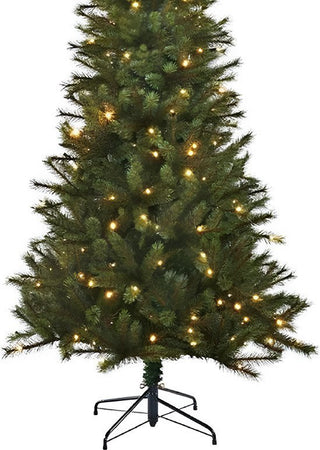 Sapin de Noël artificiel Kingston - Boîte noire - 767 pointes - avec lumières de Noël - 215 cm - Sapin Belge