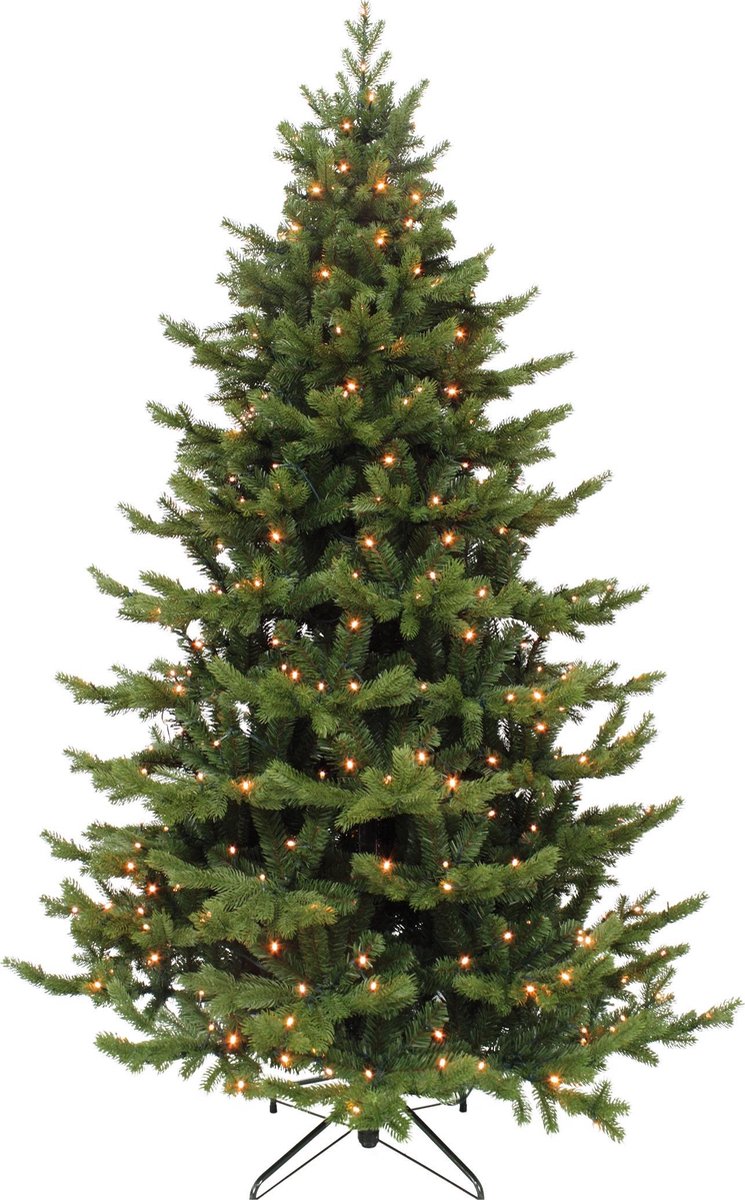 Triumph Tree de Noël artificiel Sherwood - 215 x 135 cm - Vert - 288 LED blanc chaud - Sapin Belge