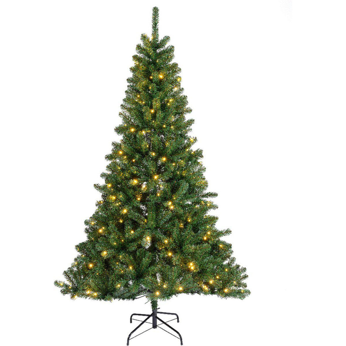 Everlands Sapin de Noël artificiel Monarque pré-éclairé Ø126-210 cm Vert - Sapin Belge