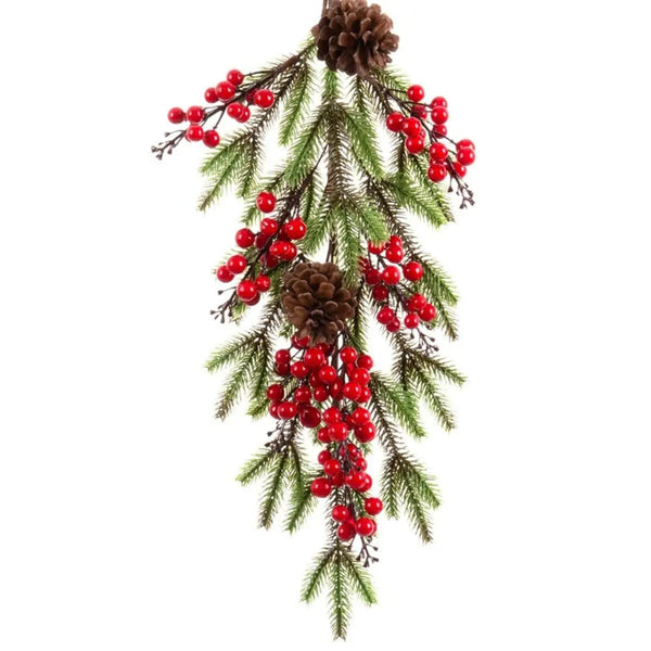 Accroches- portes Noël Rouge Multicouleur Plastique Foam 60 cm - Sapin Belge