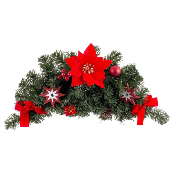 Accroches- portes Noël Rouge Vert Plastique Tissu 60 cm - Sapin Belge