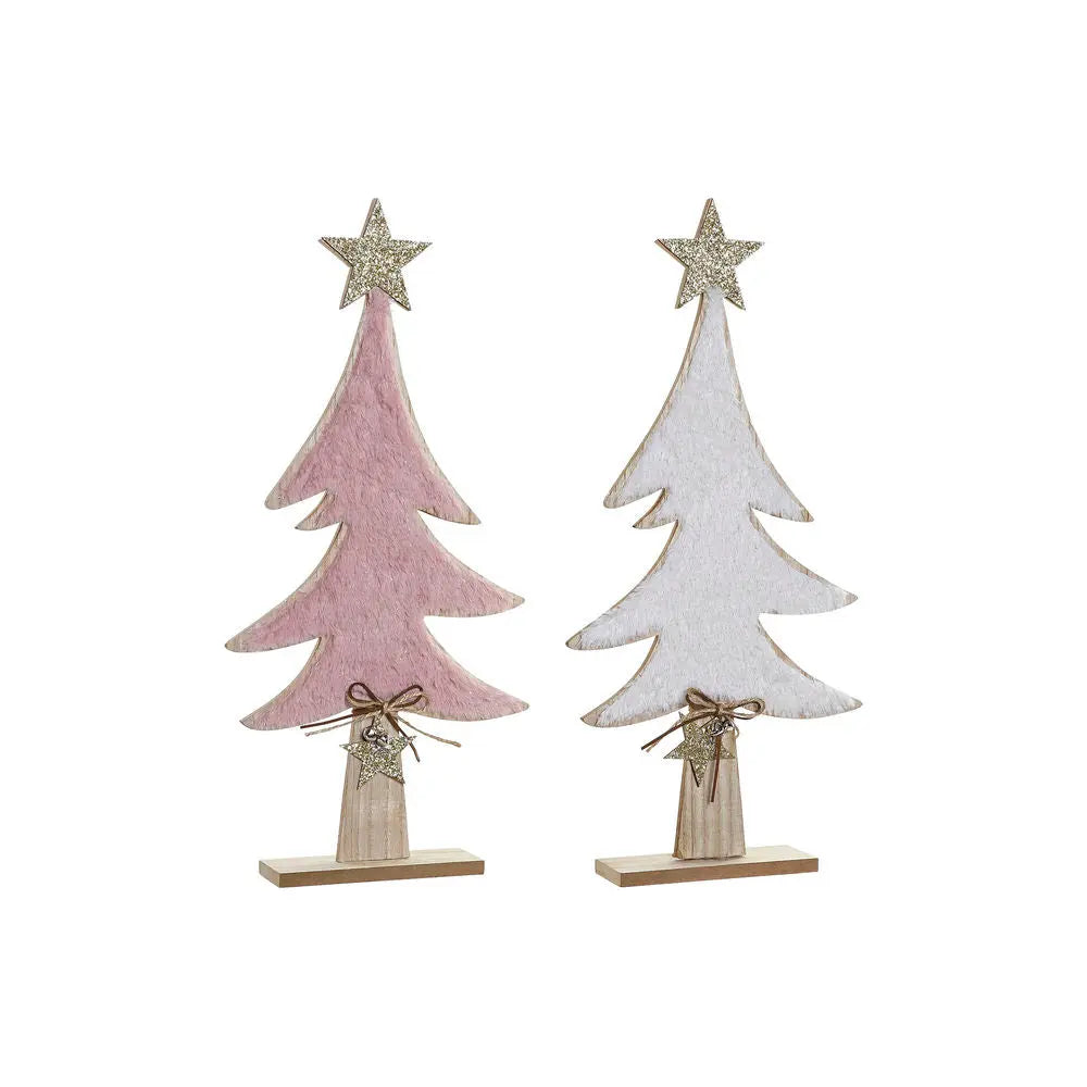 Arbre de Noël avec Étoile DKD Home Decor Laine Bois MDF (2 pcs) (26.5 x 6 x 58 cm) - Sapin Belge