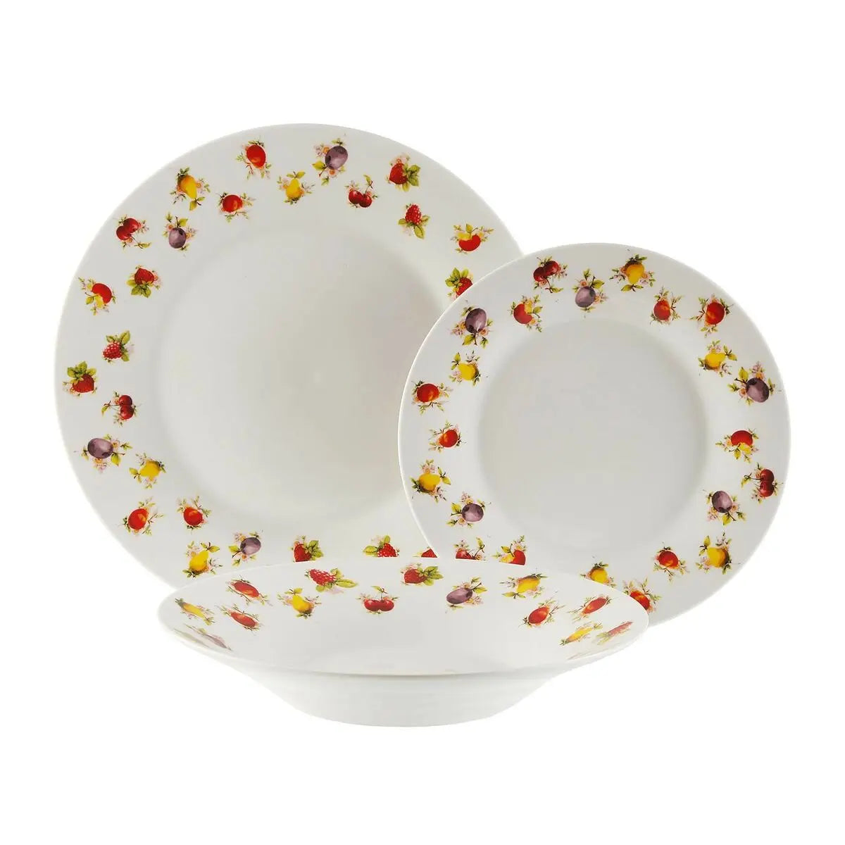 Assietes Versa Fruits Porcelaine (18 Pièces) - Sapin Belge