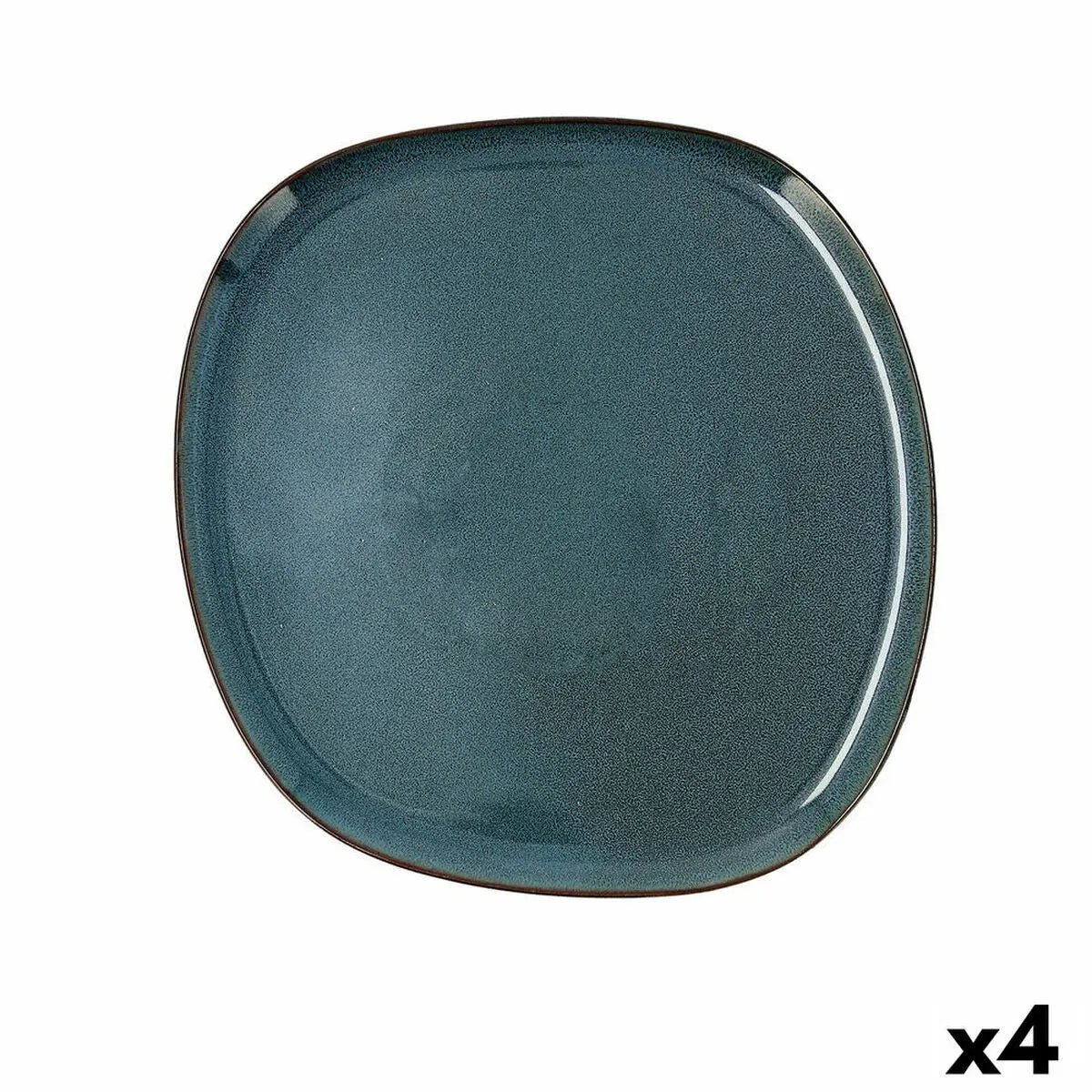 Assiette plate Bidasoa Ikonic Céramique Bleu (26,5 x 25,7 x 1,5 cm) (Pack 4x) - Sapin Belge