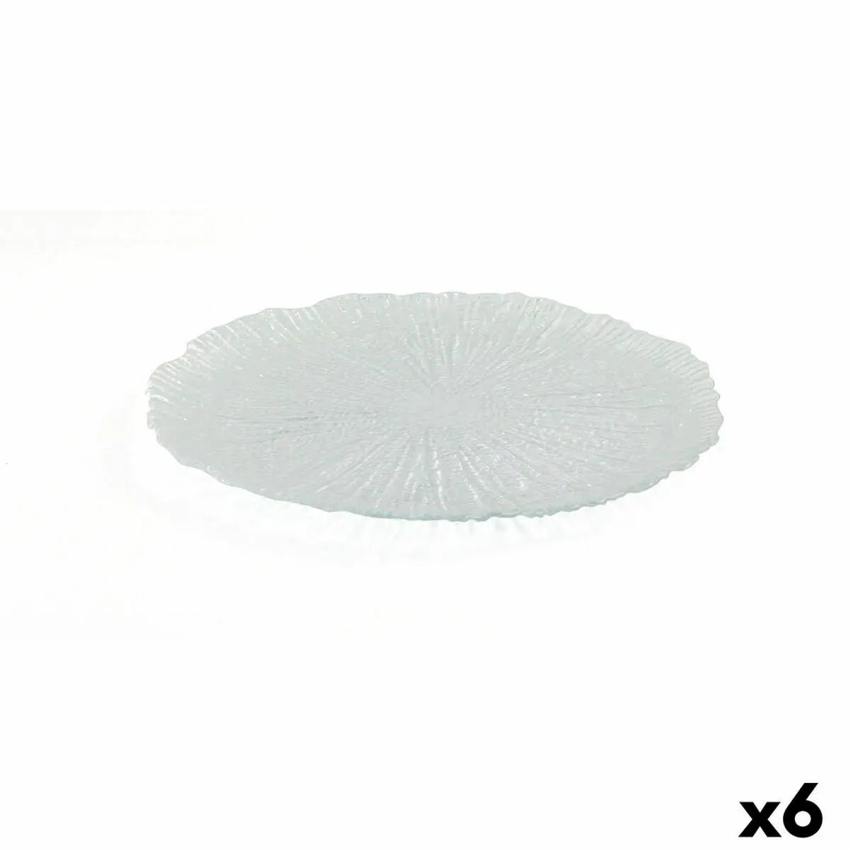 Assiette plate Quid Mar De Viento Transparent verre Ø 28 cm (6 Unités) (Pack 6x) - Sapin Belge