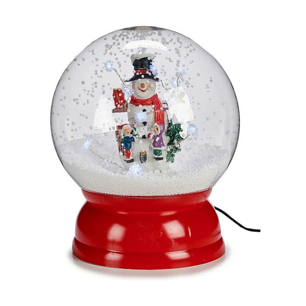 Boule de Neige Bonhomme de Neige 22 x 27 cm Rouge Plastique - Sapin Belge