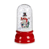 Boule de Neige Bonhomme de Neige Rouge Plastique 18 x 30 x 18 cm - Sapin Belge