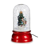 Boule de Neige Sapin de Noël Bonhomme de Neige Rouge Plastique 18 x 30 x 18 cm - Sapin Belge