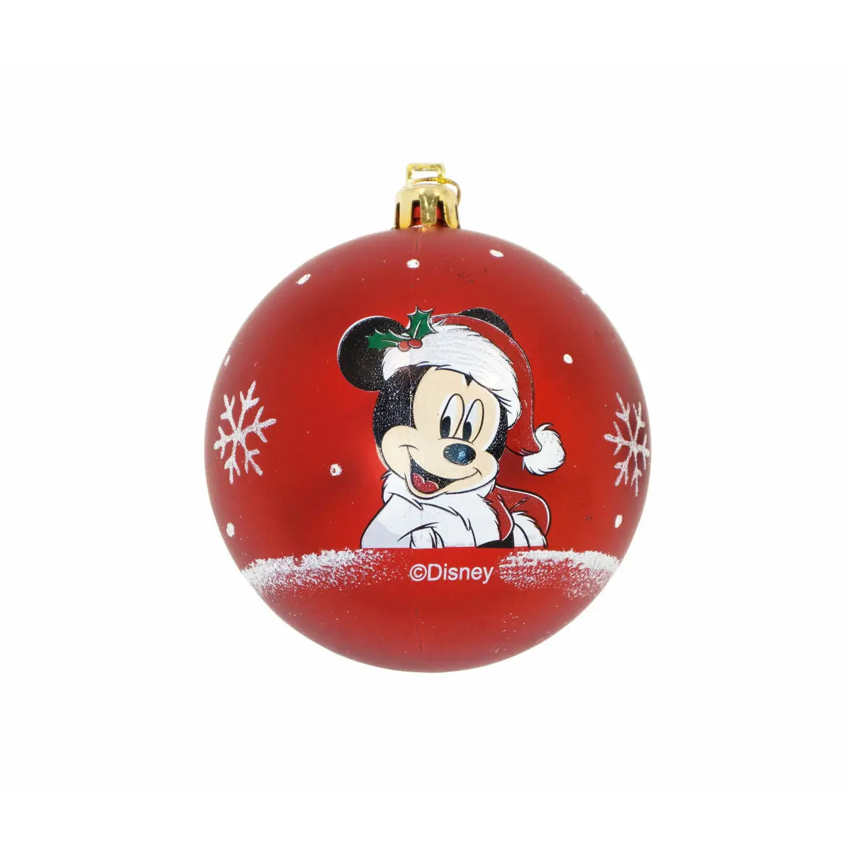 Boule de Noël Mickey Mouse Happy smiles 6 Unités Rouge Plastique (Ø 8 cm) - Sapin Belge