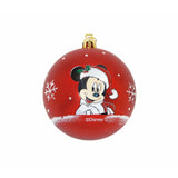 Boule de Noël Mickey Mouse Happy smiles 6 Unités Rouge Plastique (Ø 8 cm) - Sapin Belge