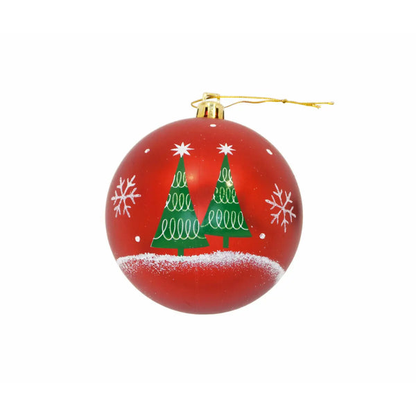 Boule de Noël Mickey Mouse Happy smiles 6 Unités Rouge Plastique (Ø 8 cm) - Sapin Belge