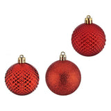 Boule de Noël Ø 6 cm 6 Unités Rouge PVC - Sapin Belge