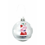 Boule de Noël Peppa Pig Cosy corner Argenté 10 Unités Plastique (Ø 6 cm) - Sapin Belge