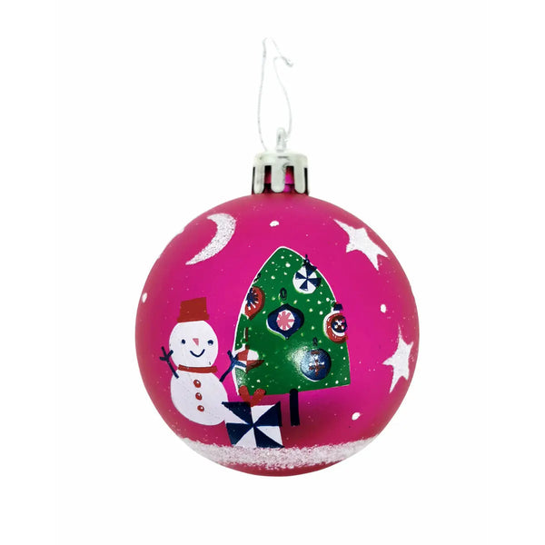 Boule de Noël Peppa Pig Cosy corner Fuchsia 6 Unités Plastique (Ø 8 cm) - Sapin Belge