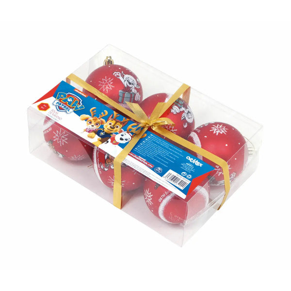 Boule de Noël The Paw Patrol Friendship Rouge 6 Unités Plastique (Ø 8 cm) - Sapin Belge