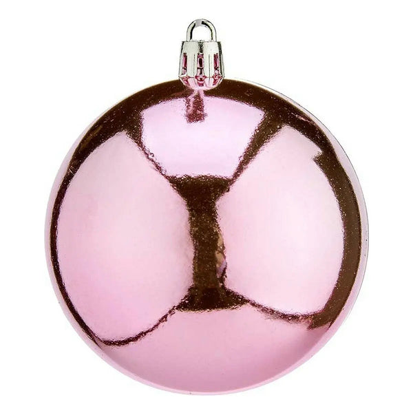 Boules de Noël 16 Unités Ø 8 cm Rose Plastique - Sapin Belge