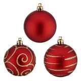 Boules de Noël 30 Unités Ø 6 cm Rouge PVC - Sapin Belge