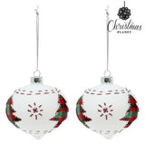 Boules de Noël 8 cm (2 uds) Verre Blanc - Sapin Belge