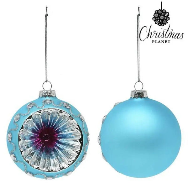 Boules de Noël 8 cm (2 uds) Verre Bleu - Sapin Belge