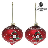 Boules de Noël 8 cm (2 uds) Verre Rouge - Sapin Belge