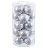 Boules de Noël Argenté Plastique 6 x 6 x 6 cm (20 Unités) - Sapin Belge