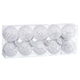 Boules de Noël Blanc Argenté Plastique Tissu Paillettes 6 x 6 x 6 cm (10 Unités) - Sapin Belge