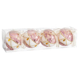 Boules de Noël Blanc Rose Polyfoam Tissu 8 x 8 x 8 cm (4 Unités) - Sapin Belge