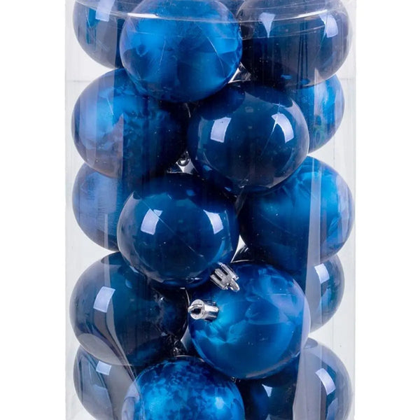 Boules de Noël Bleu Plastique 6 x 6 x 6 cm (20 Unités) - Sapin Belge