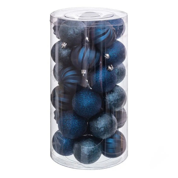 Boules de Noël Bleu Plastique 6 x 6 x 6 cm (30 Unités) - Sapin Belge