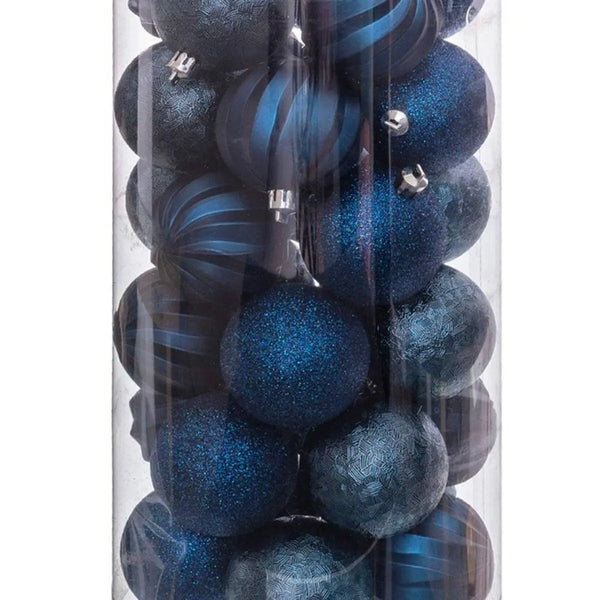 Boules de Noël Bleu Plastique 6 x 6 x 6 cm (30 Unités) - Sapin Belge