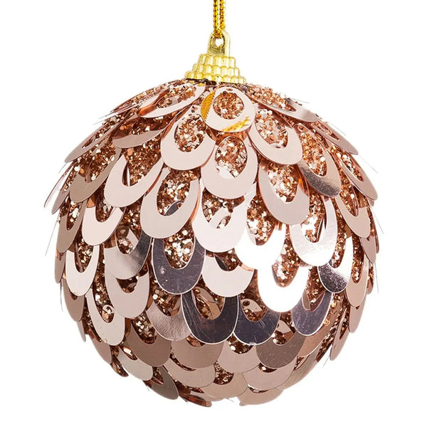 Boules de Noël Bronze Plastique Polyfoam 6 x 6 x 6 cm (6 Unités) - Sapin Belge