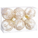 Boules de Noël Champagne Plastique Tissu 8 x 8 x 8 cm (6 Unités) - Sapin Belge