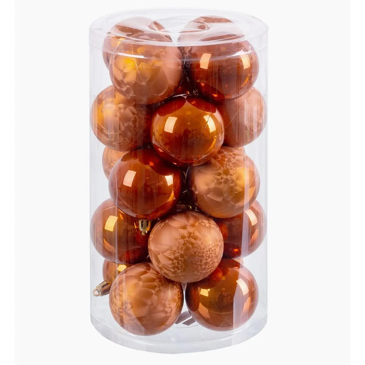 Boules de Noël Cuivre Plastique 6 x 6 x 6 cm (20 Unités) - Sapin Belge