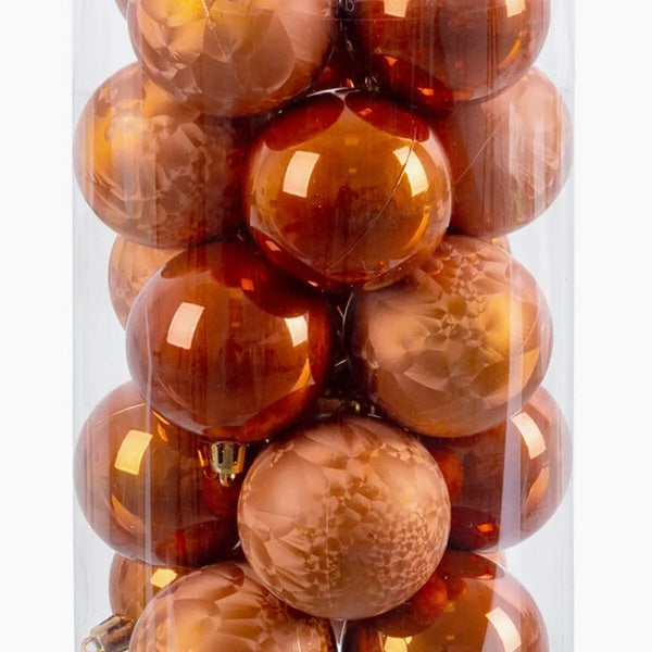 Boules de Noël Cuivre Plastique 6 x 6 x 6 cm (20 Unités) - Sapin Belge