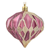 Boules de Noël Diamant Ø 8 cm 6 Unités Rose Plastique - Sapin Belge