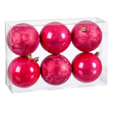 Boules de Noël Fraise Plastique 8 x 8 x 8 cm (6 Unités) - Sapin Belge