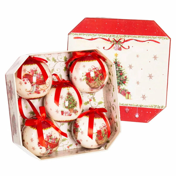 Boules de Noël Multicouleur Papier Polyfoam 7,5 x 7,5 x 7,5 cm (5 Unités) - Sapin Belge