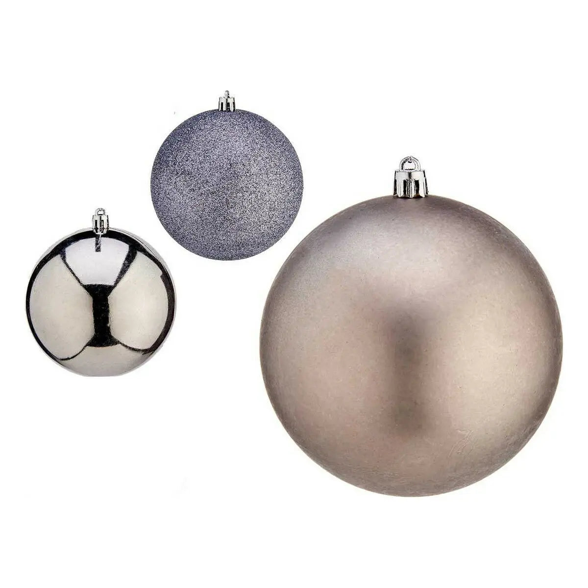 Boules de Noël Ø 10 cm 6 Unités Argenté Plastique - Sapin Belge