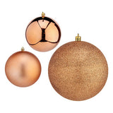 Boules de Noël Ø 10 cm 6 Unités Cuivre Plastique - Sapin Belge