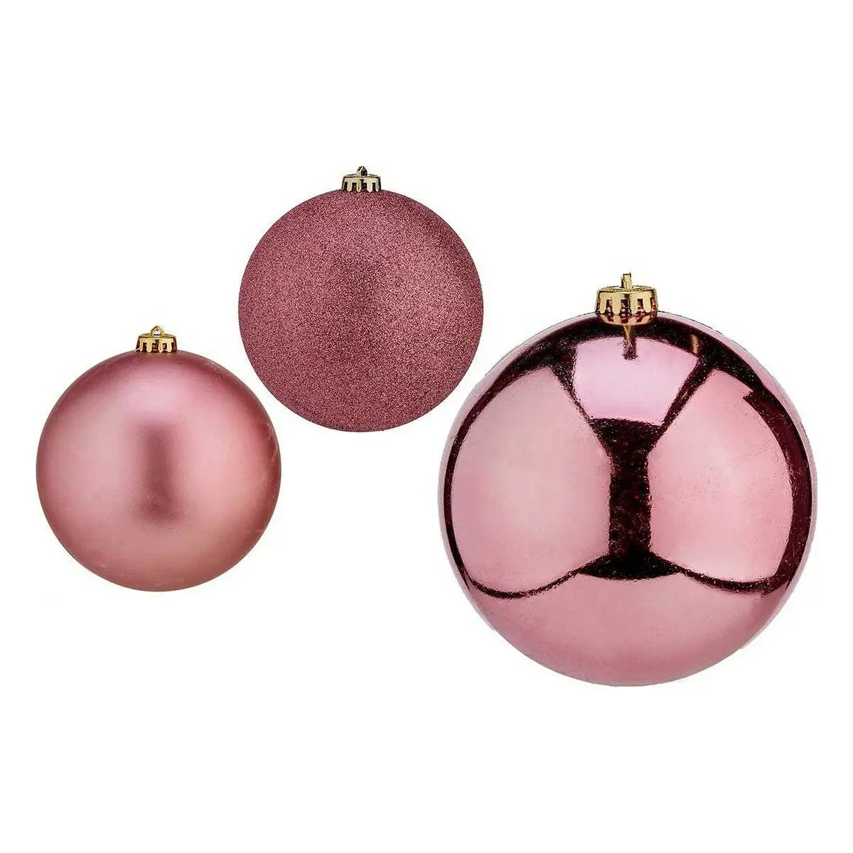 Boules de Noël Ø 10 cm 6 Unités Rose PVC - Sapin Belge