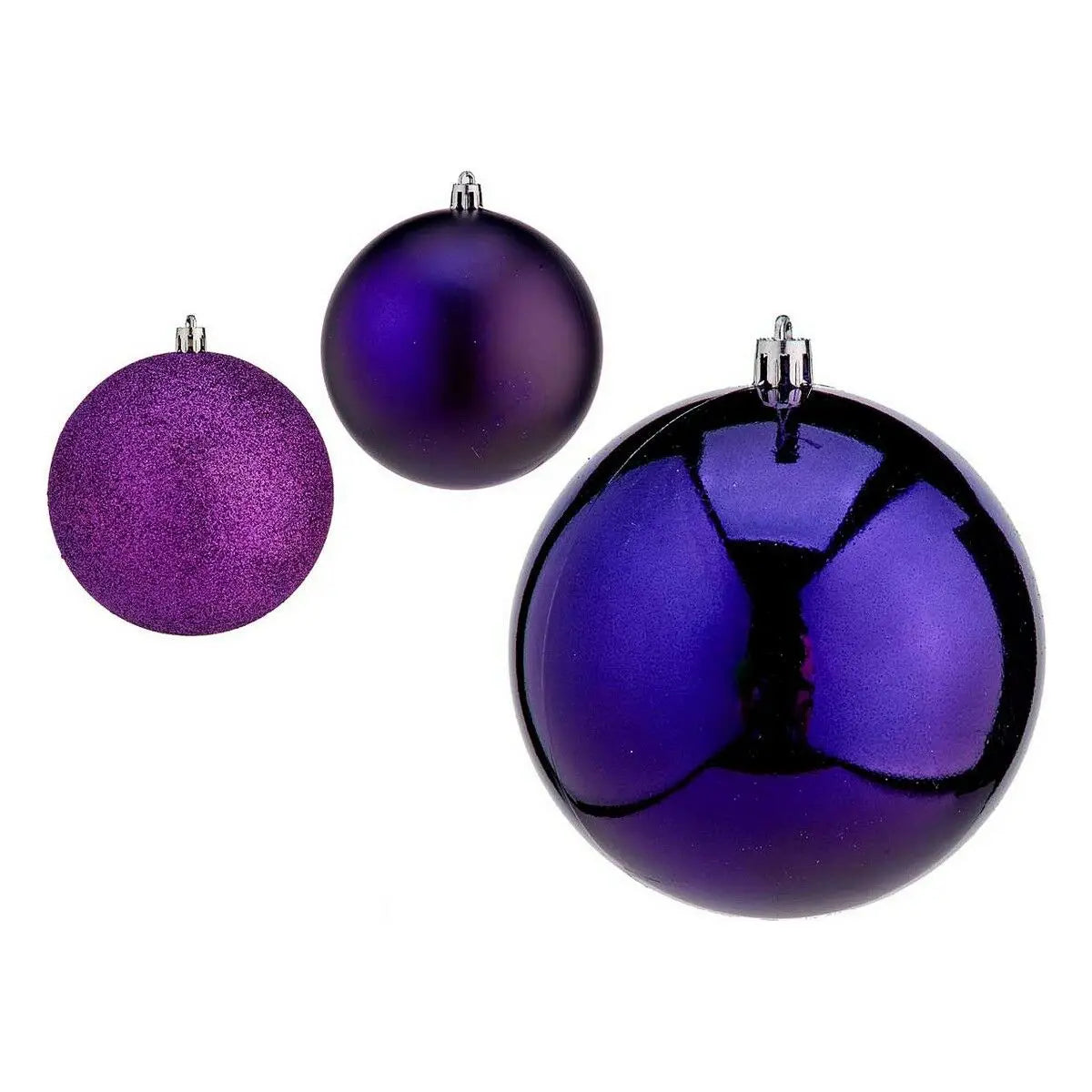 Boules de Noël Ø 10 cm 6 Unités Violet Plastique - Sapin Belge