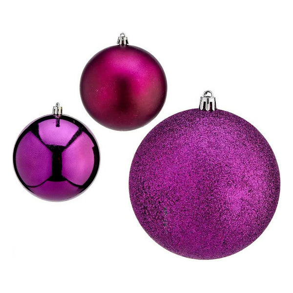 Boules de Noël Ø 10 cm 6 Unités Violet Plastique - Sapin Belge